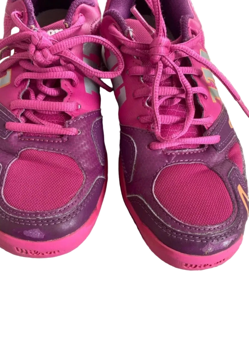 WILSON Girls Pink Tennis Trainers Size 4