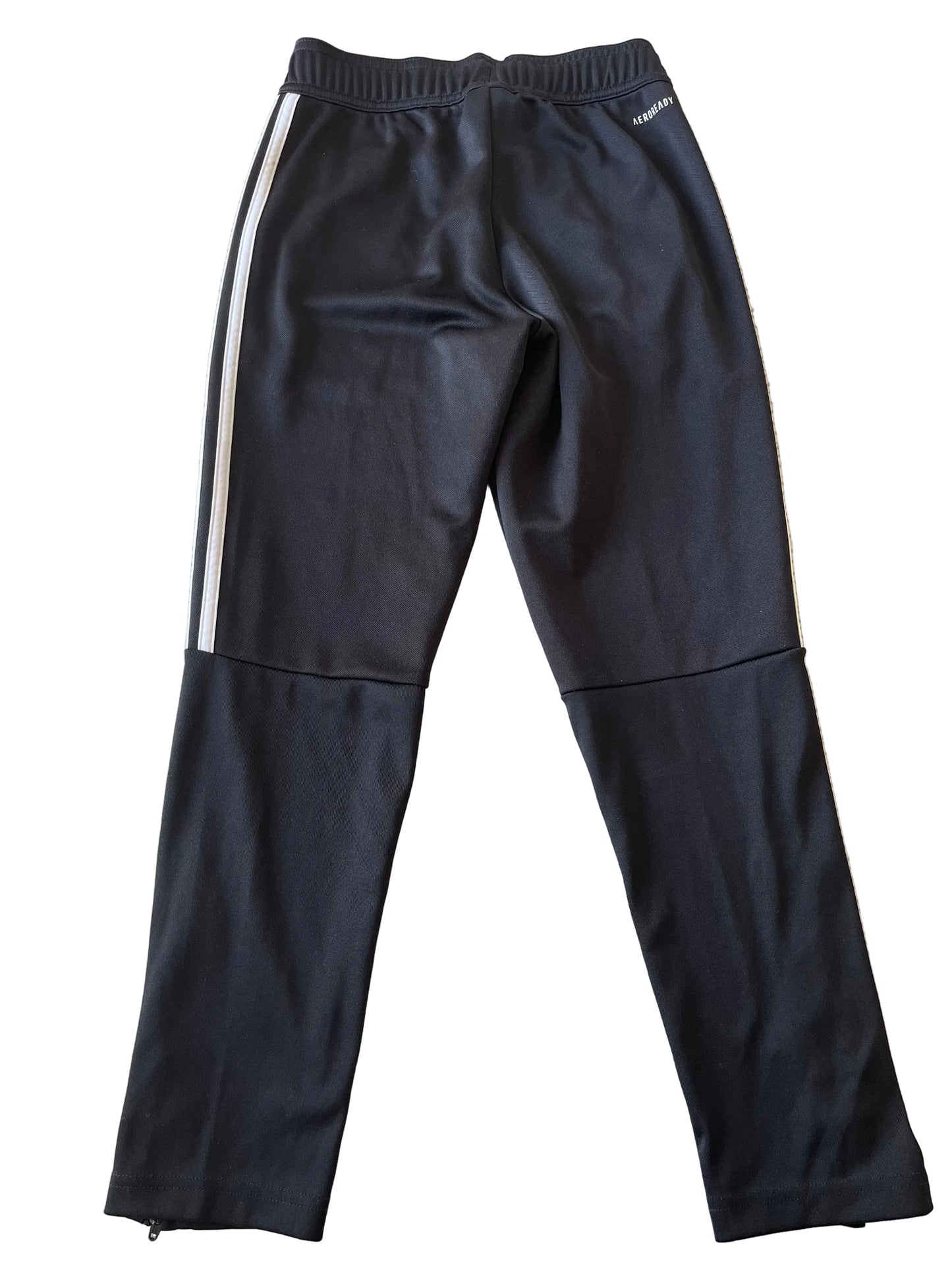 ADIDAS Boys Black Three Strip Tracksuit Bottoms Age 9-10