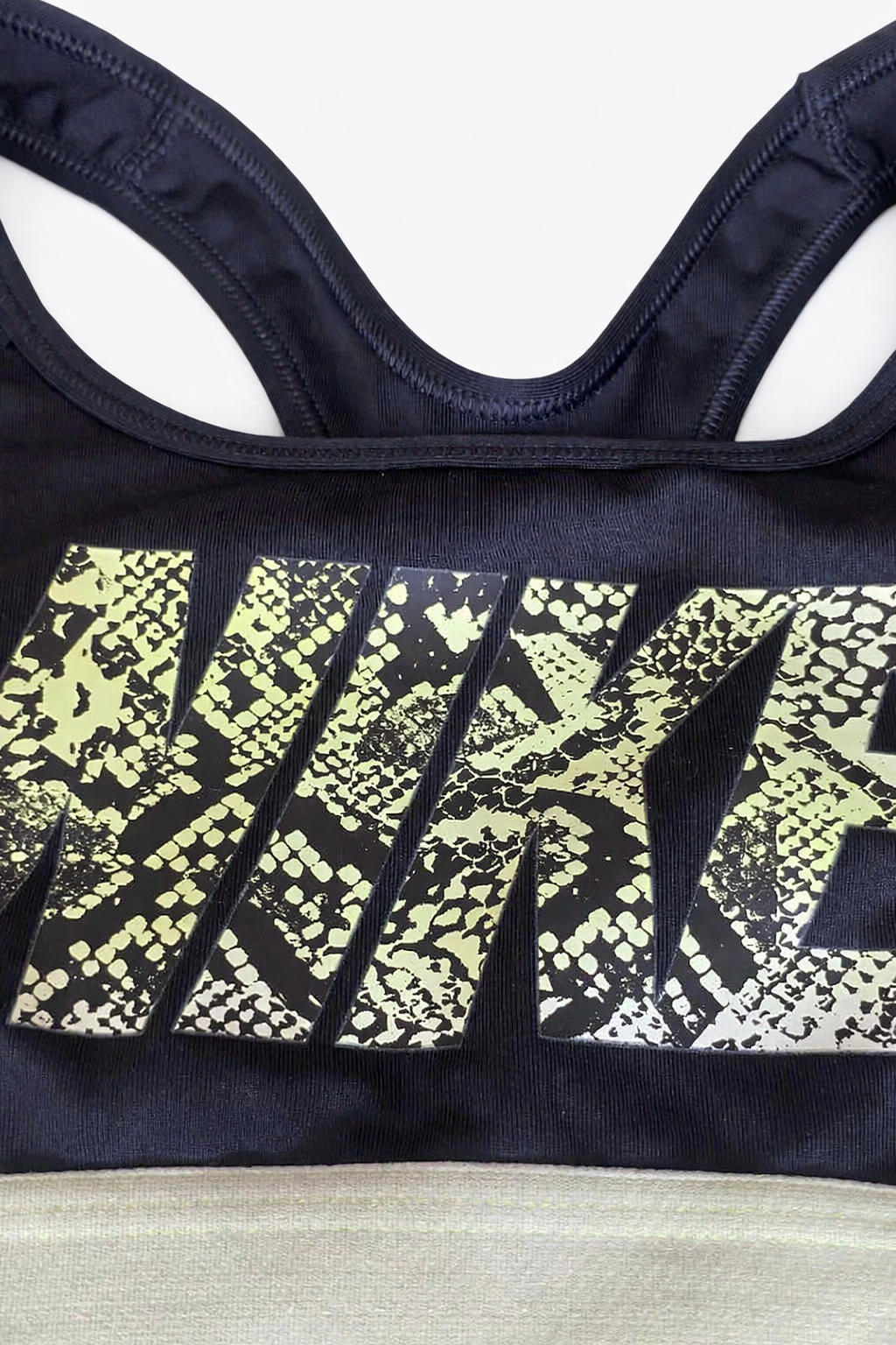 NIKE Women’s Black and Green Small Sports Bra