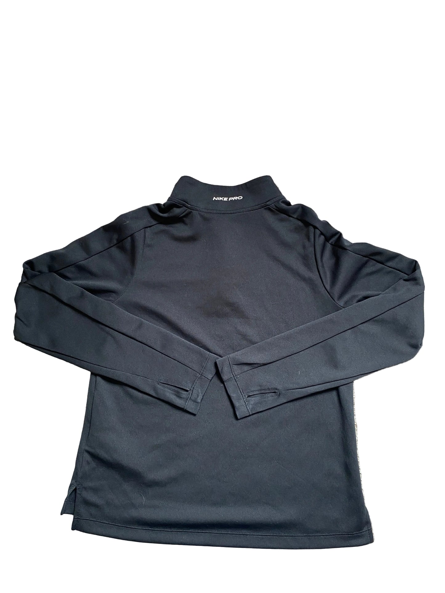 NIKE PRO Girls 1/4 Zip Black Long Sleeved Top Age 12-13
