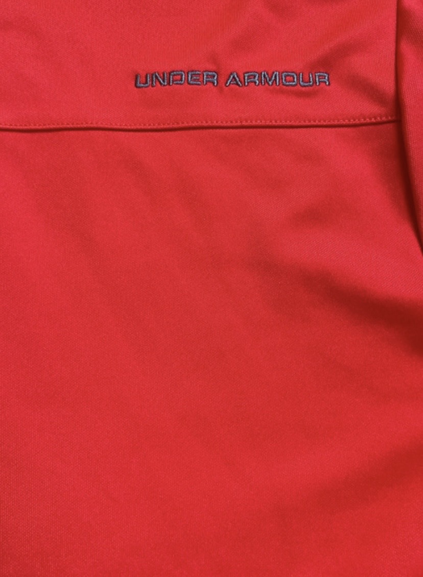 UNDER ARMOUR Mens Loose Fit Golf Polo Shirt Light Red Size Small