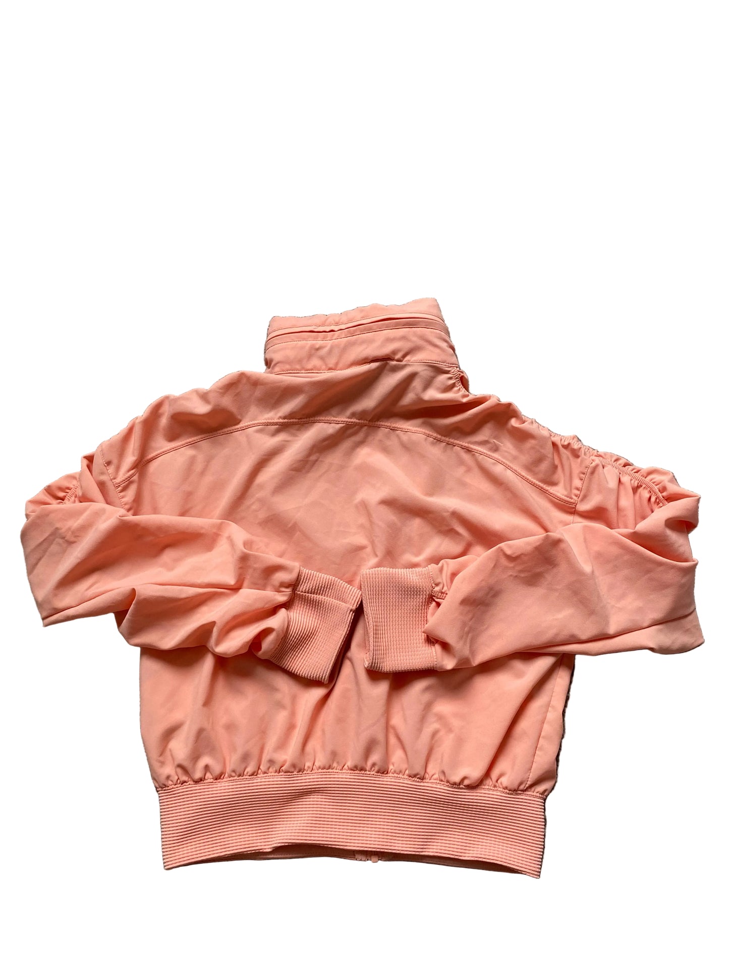 NIKE Girls Peach Jacket with Ruched Sleeves and Hidden Hood age 8-10