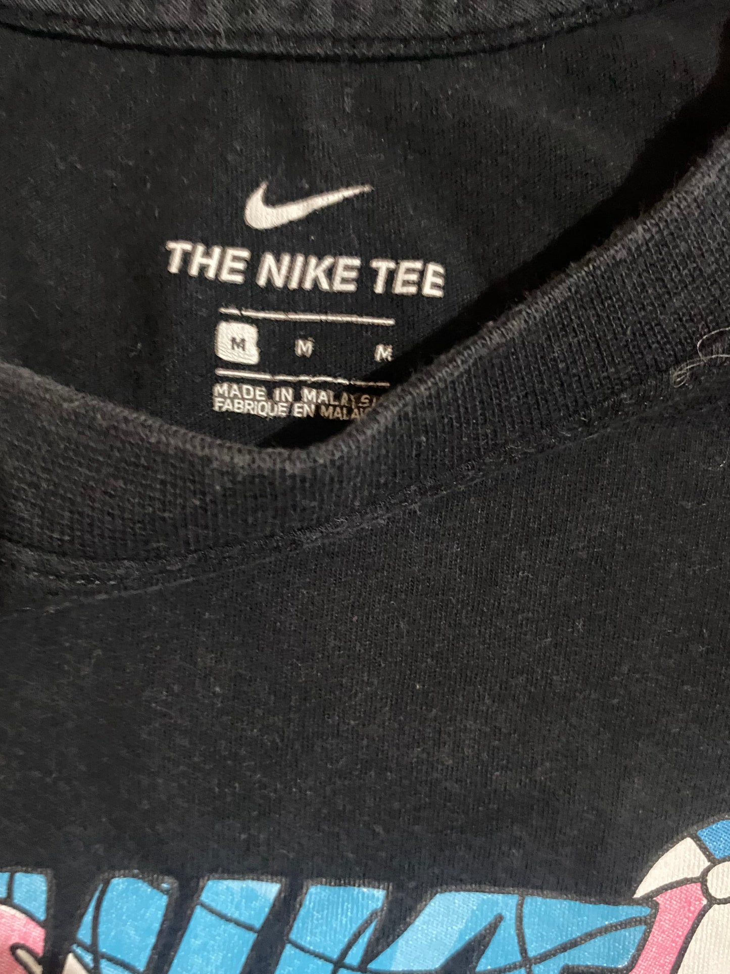 NIKE Girls Print Black T-shirt Age 10-12