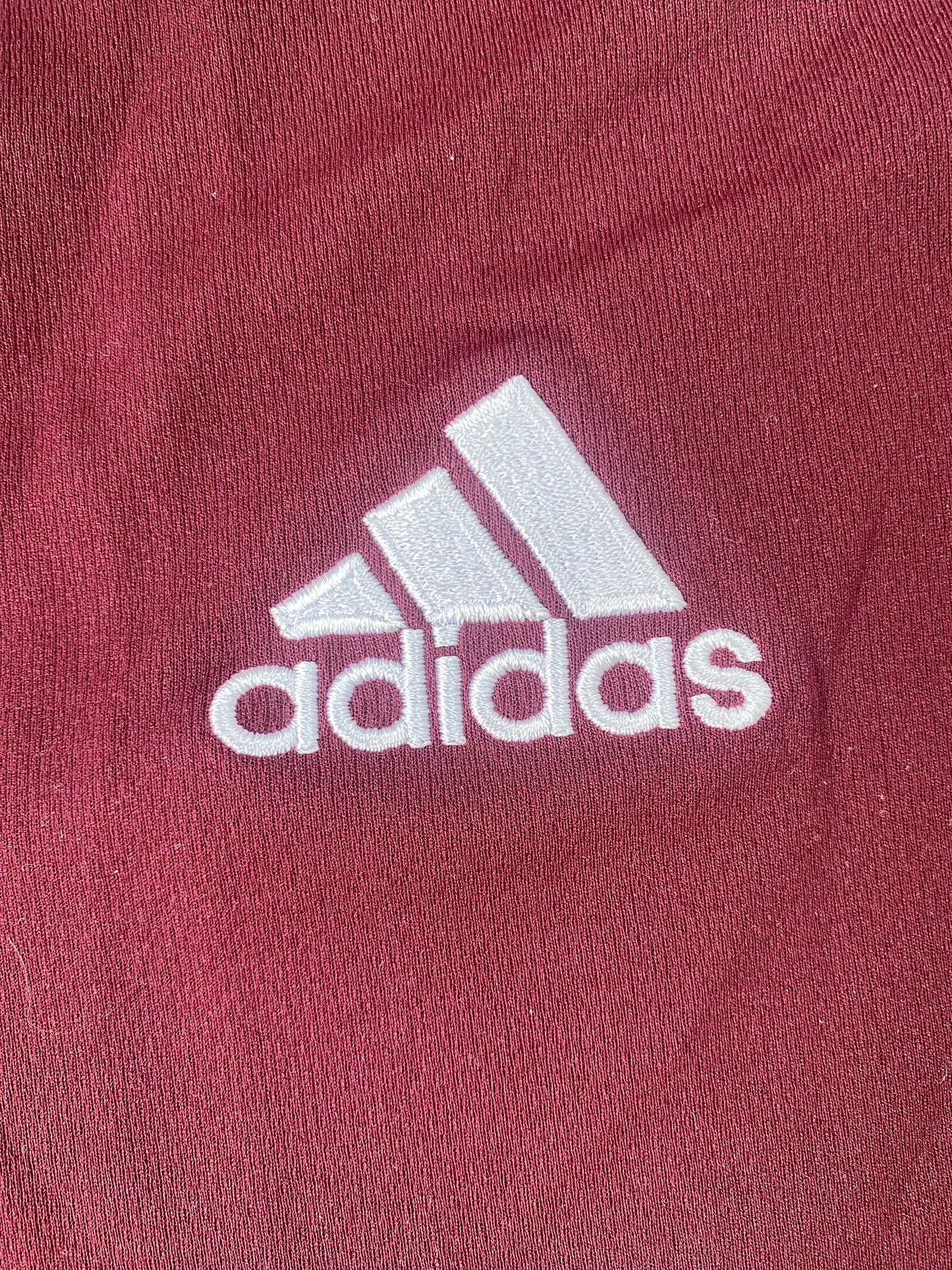 ADIDAS Boys Burgundy Climalite T-Shirt Age 13-14