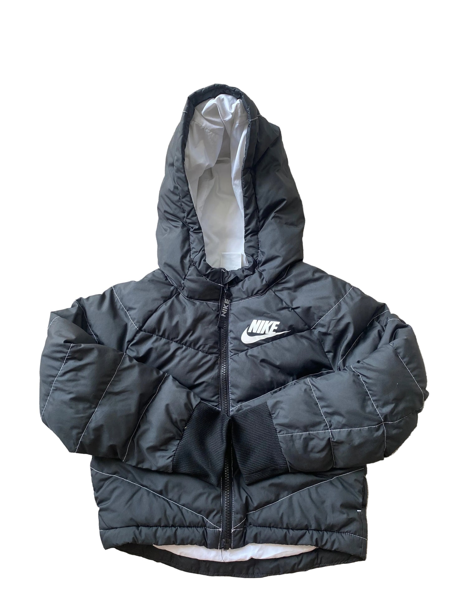 NIKE Girls Cropped Puffer Jacket Black Age 7-8