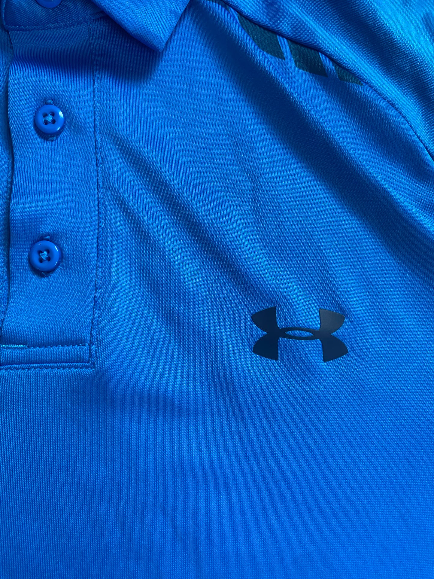UNDER ARMOUR Mens Loose Fit Golf Polo Shirt Light Blue Size Small