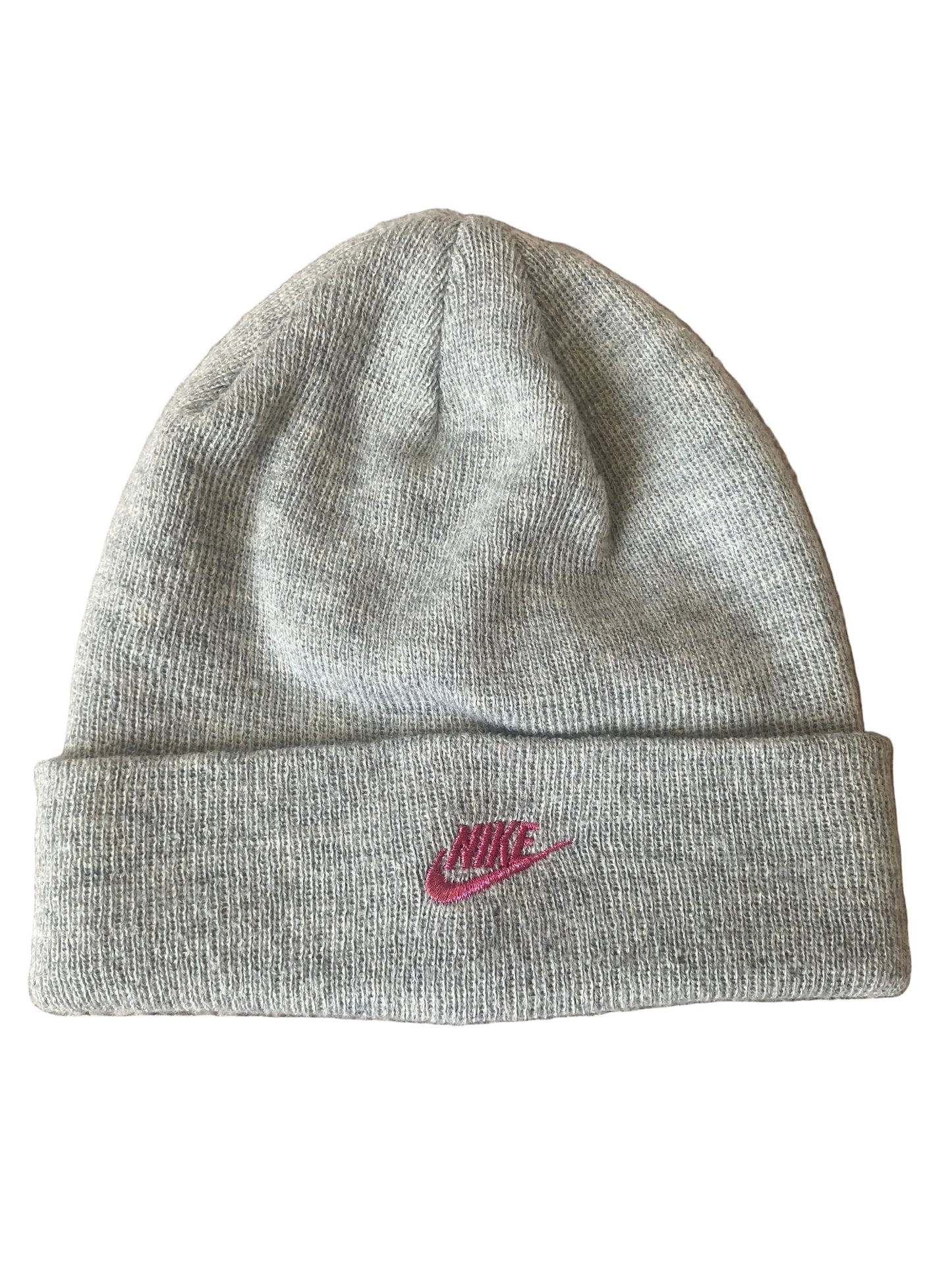 NIKE Girls Grey and Pink Beanie Hat Age 8-15