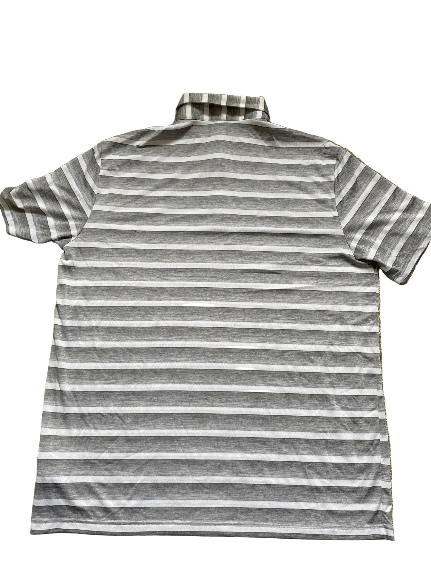 ADIDAS Mens Grey and White Striped Breathable Polo Shirt XL