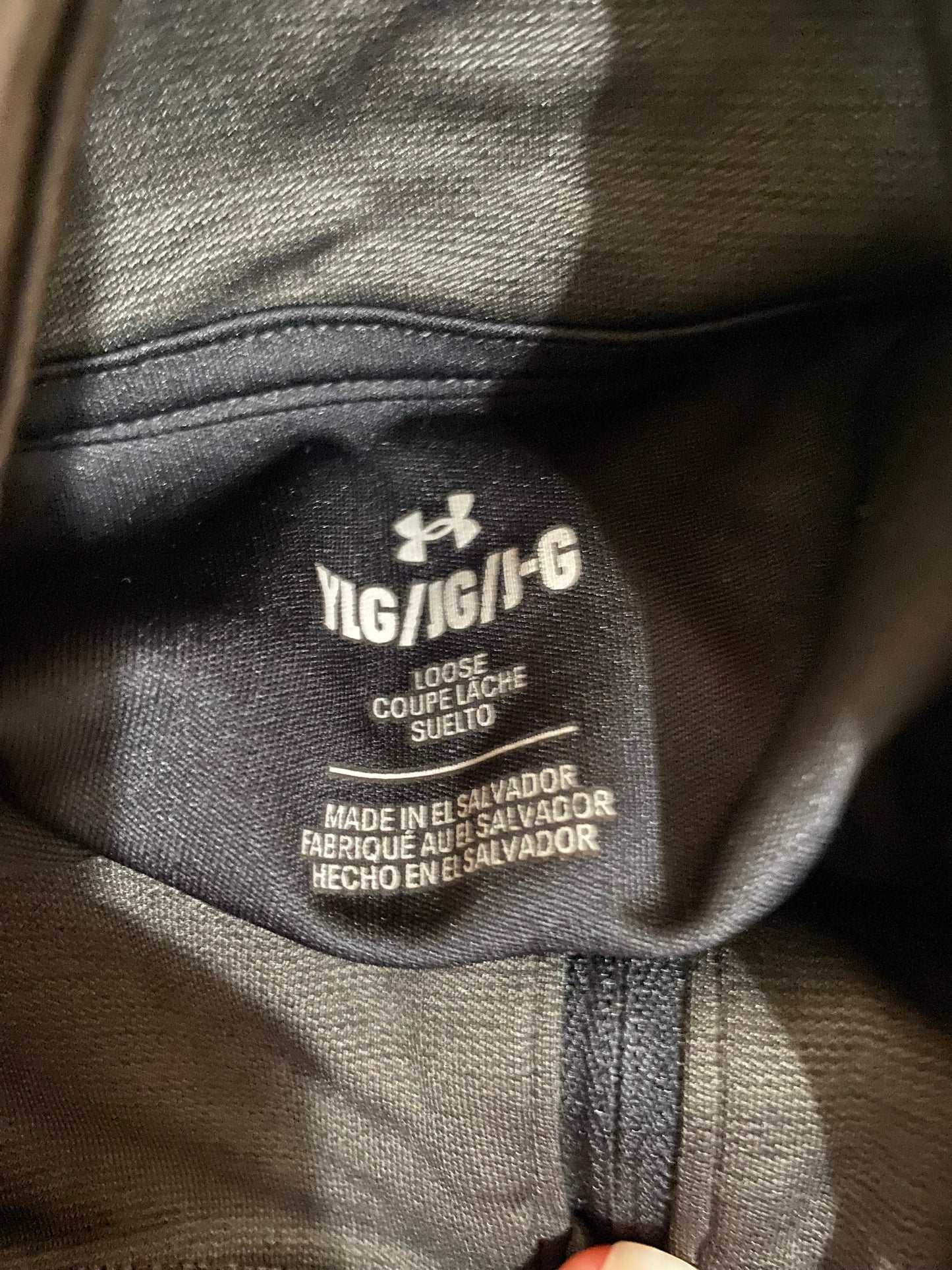 UNDER ARMOUR Girls 1/4 Zip Black Grey Long Sleeve Top Age 12-13