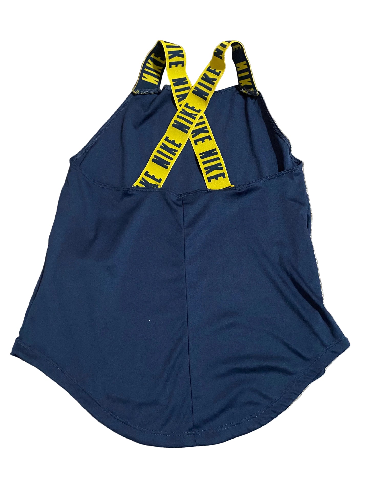 NIKE Girls Blue and Yellow Tank Top Age 8-10