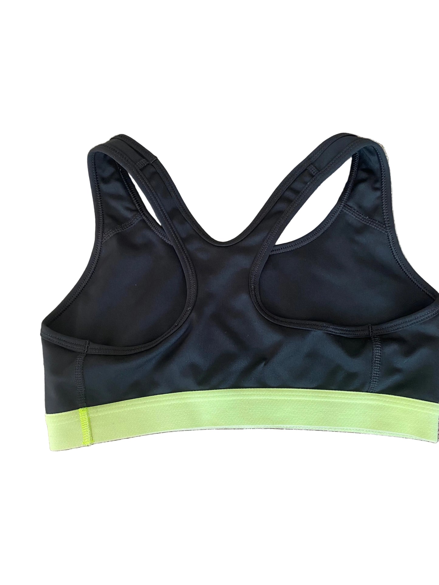 NIKE Women’s Black and Green Small Sports Bra