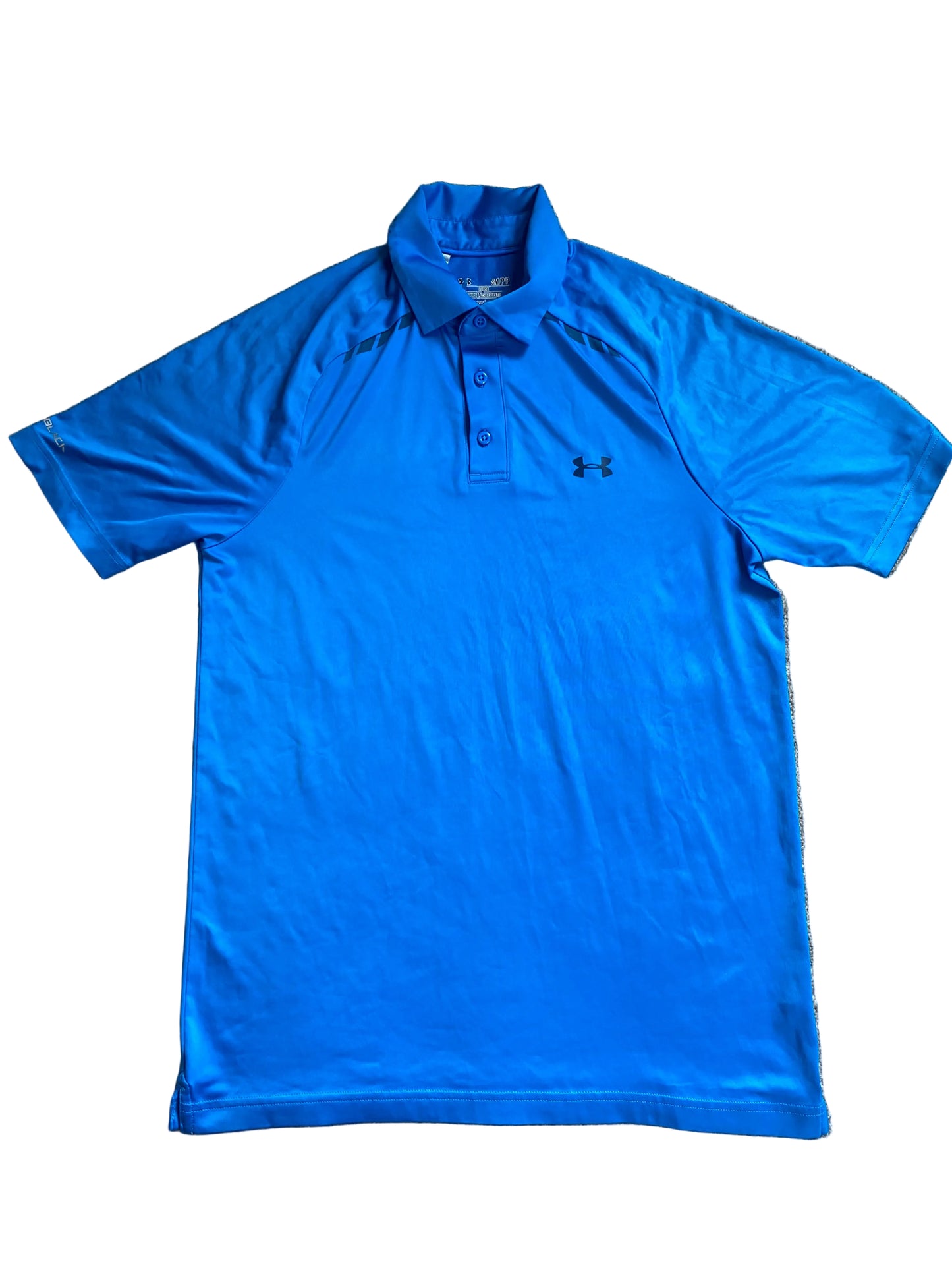 UNDER ARMOUR Mens Loose Fit Golf Polo Shirt Light Blue Size Small
