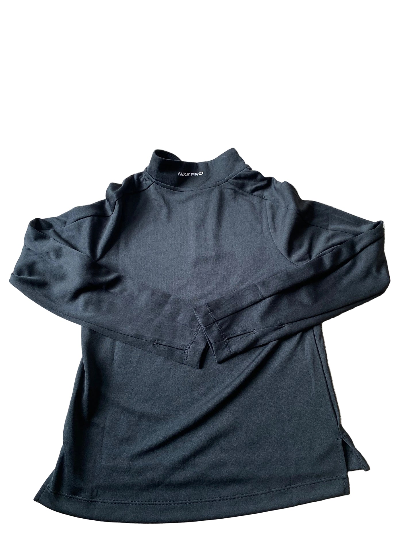 NIKE PRO Dri Fit Black 1/4 Zip Girls Long Sleeved Top Age 10-12