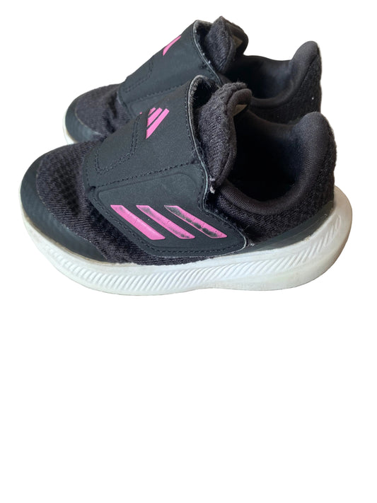 ADIDAS Baby Trainers Black and Pink Size 6