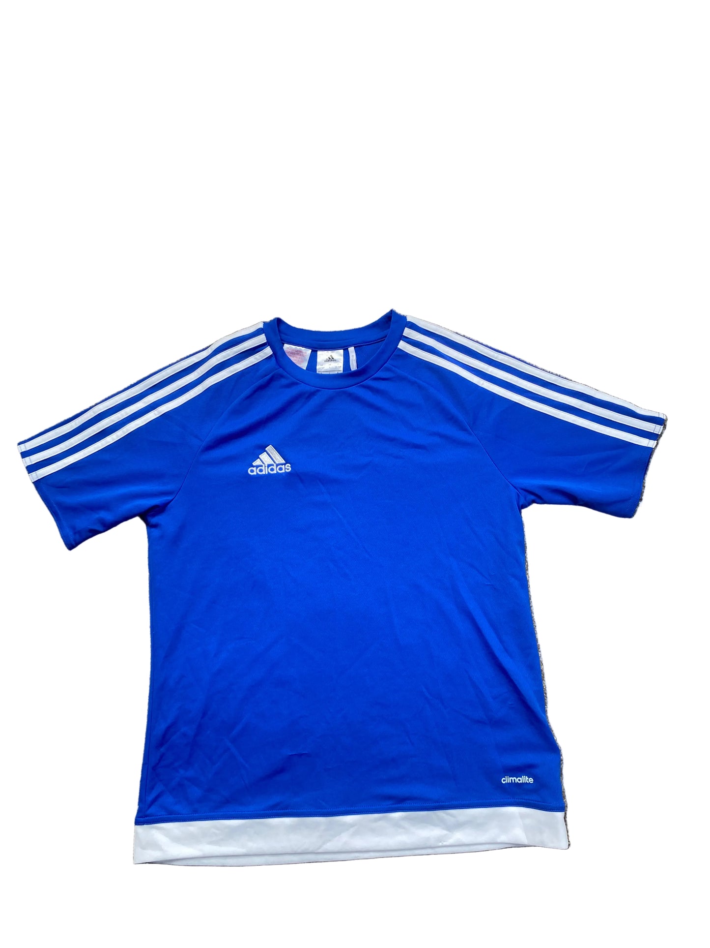 ADIDAS Boys Blue Climalite T-Shirt Age 13-14