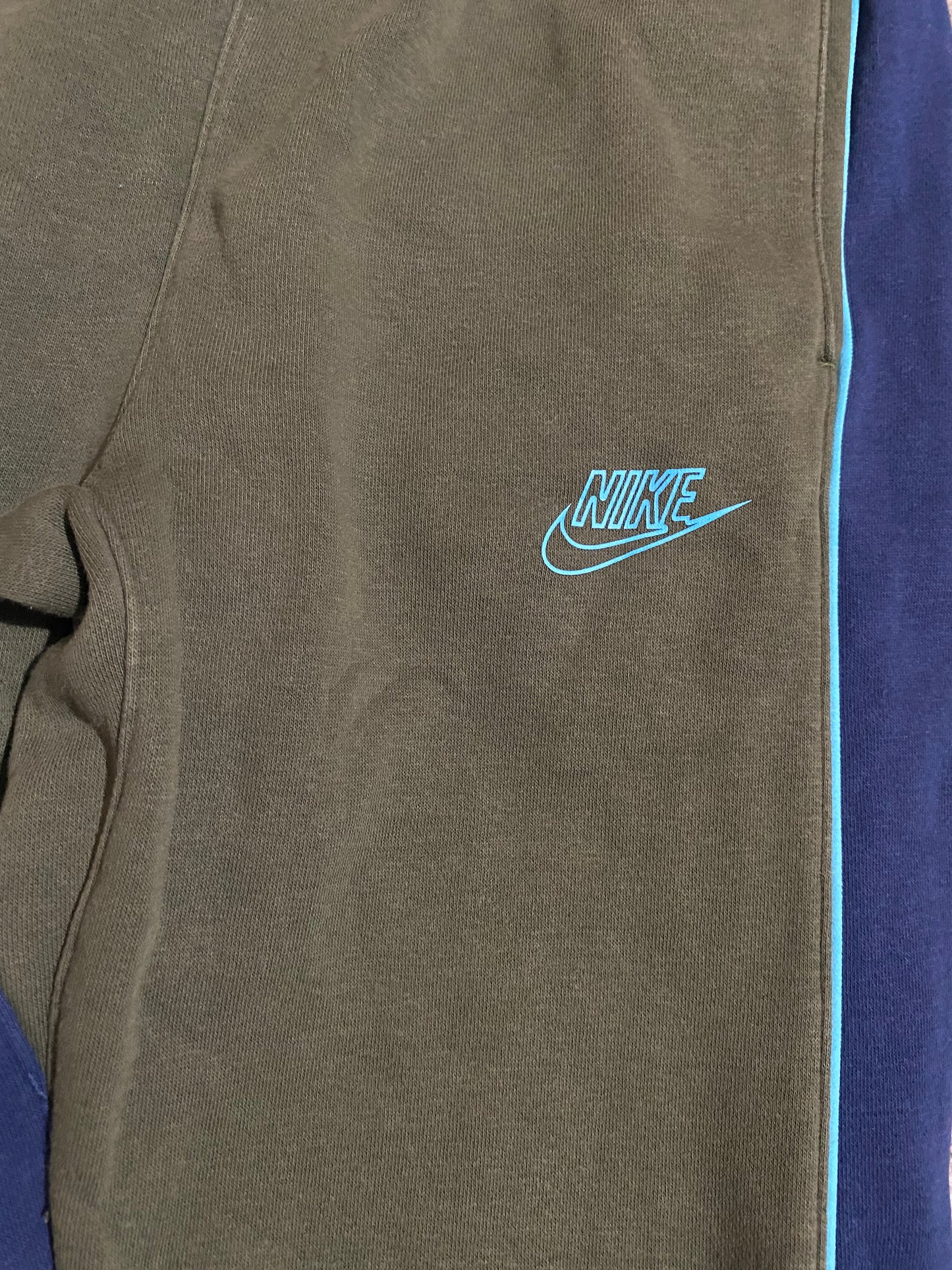 NIKE Boys Khaki Green and Navy Tracksuit Bottoms Age 12-13