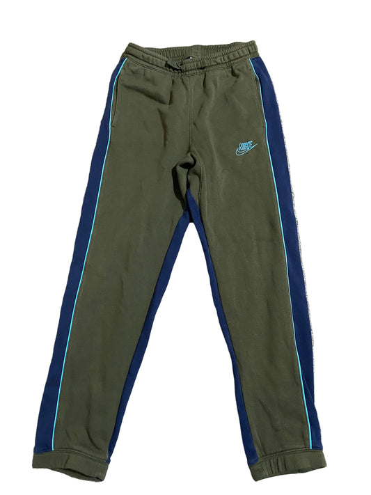 NIKE Boys Khaki Green and Navy Tracksuit Bottoms Age 12-13
