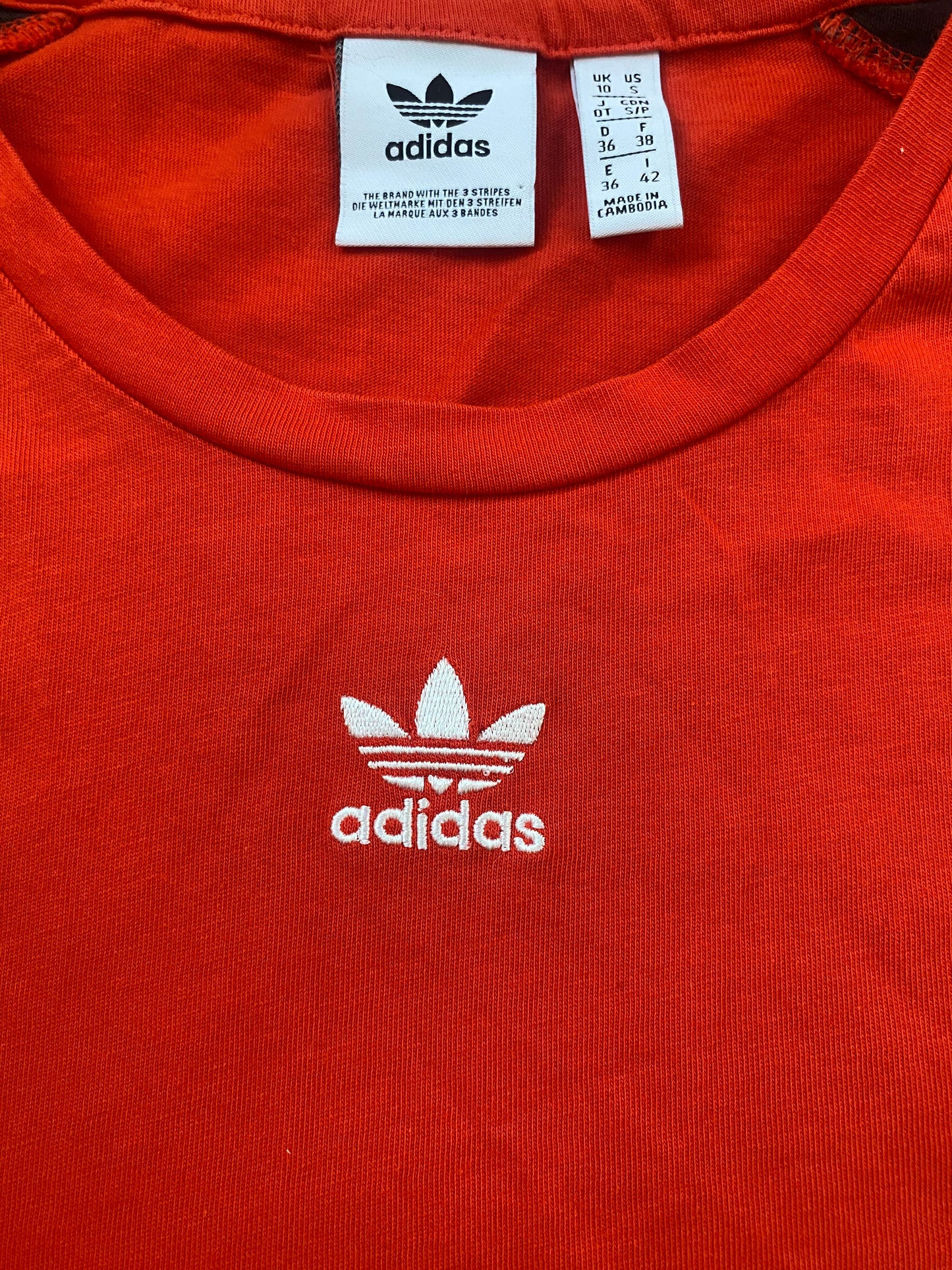 ADIDAS Women’s Cropped Red T-shirt 10