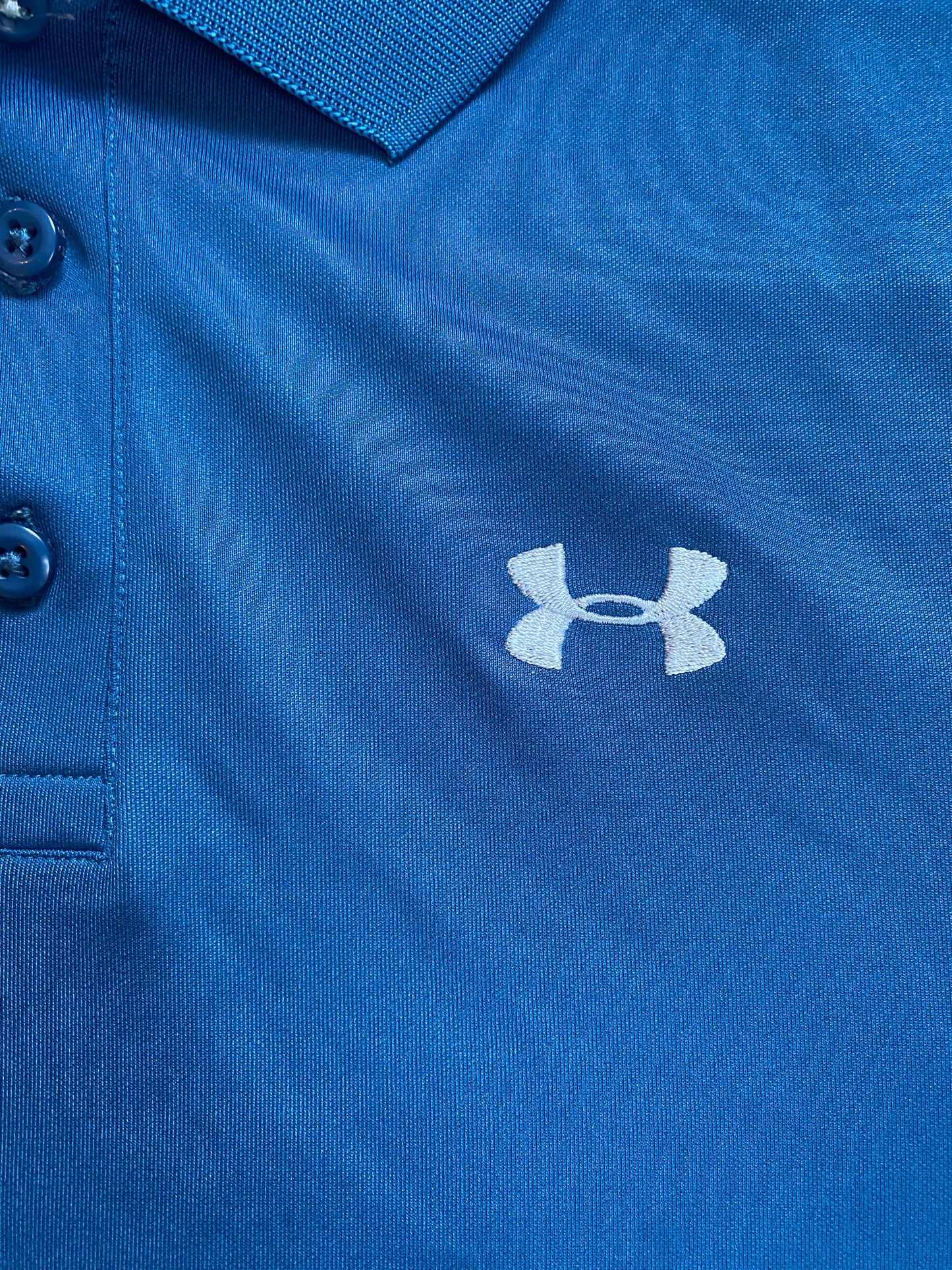 UNDER ARMOUR Mens Loose Fit Golf Polo Shirt Blue Size Small