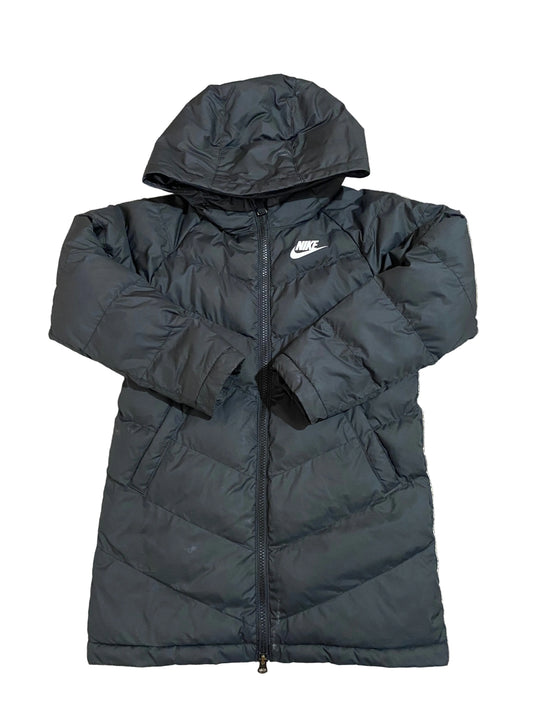 NIKE Girls Black Long Puffer Jacket Age 7-8