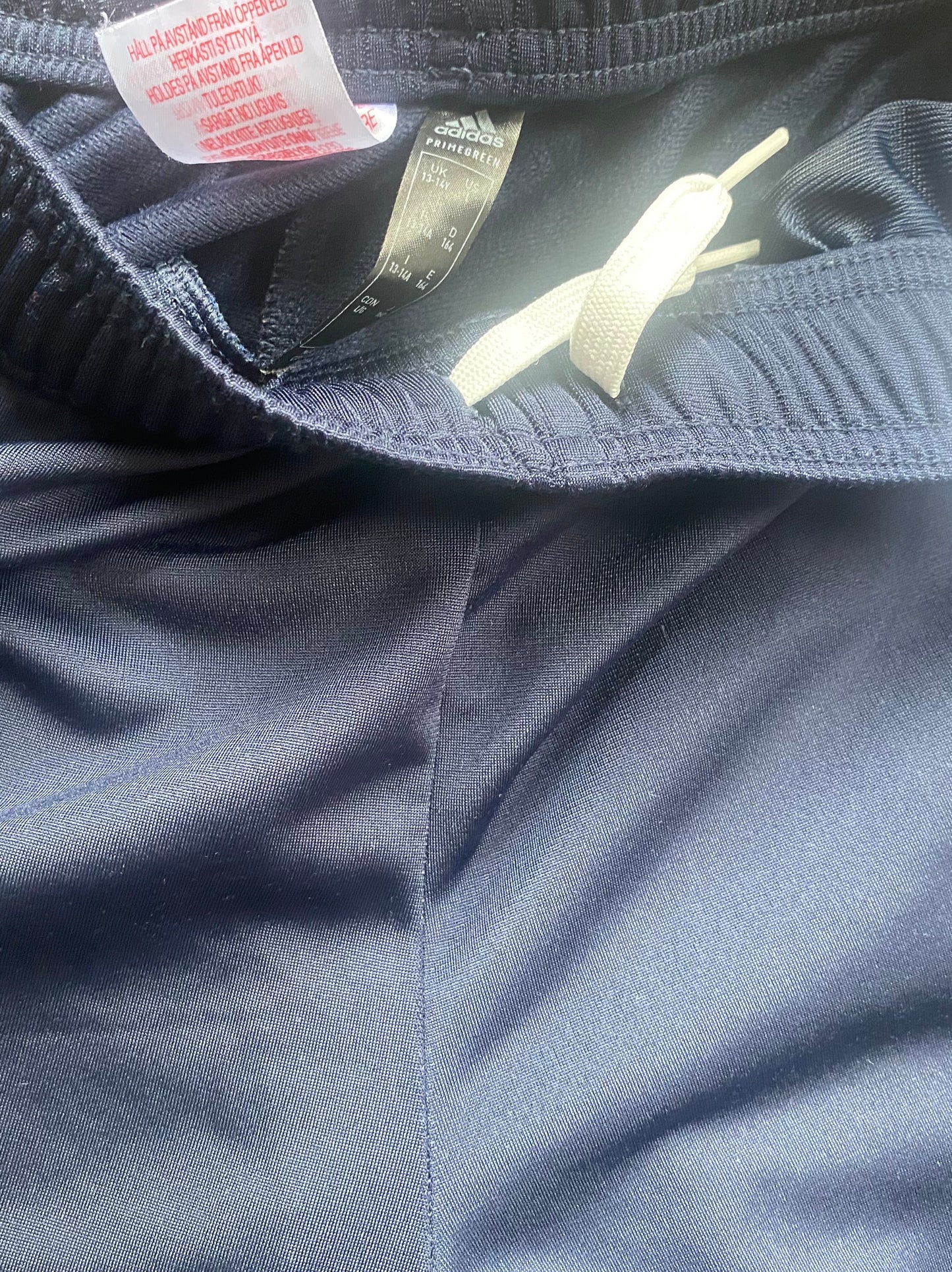 ADIDAS Boys Navy Tracksuit Bottoms Age 13-14