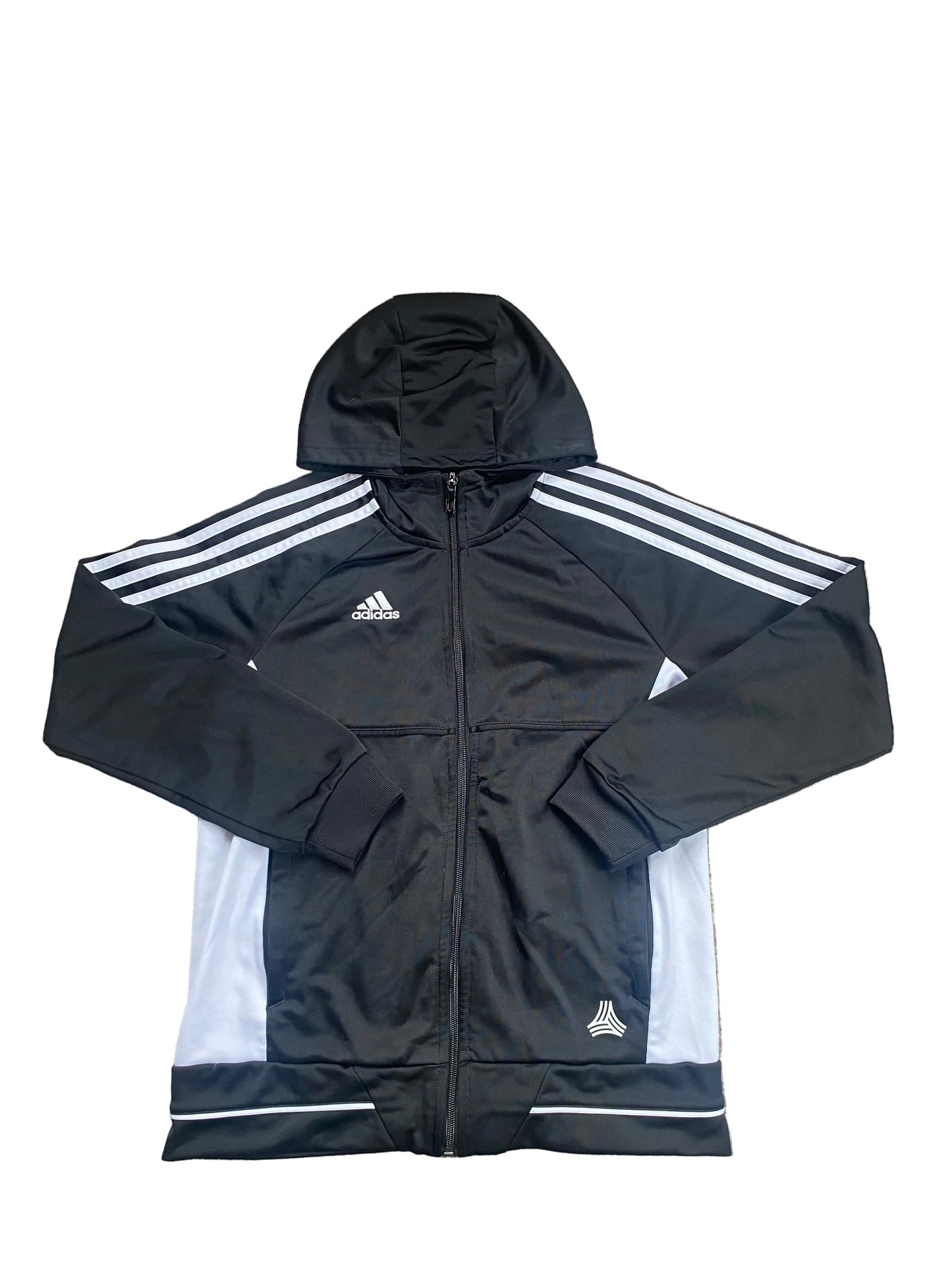 ADIDAS Boys Black Zipped Hoodie Age 11-12