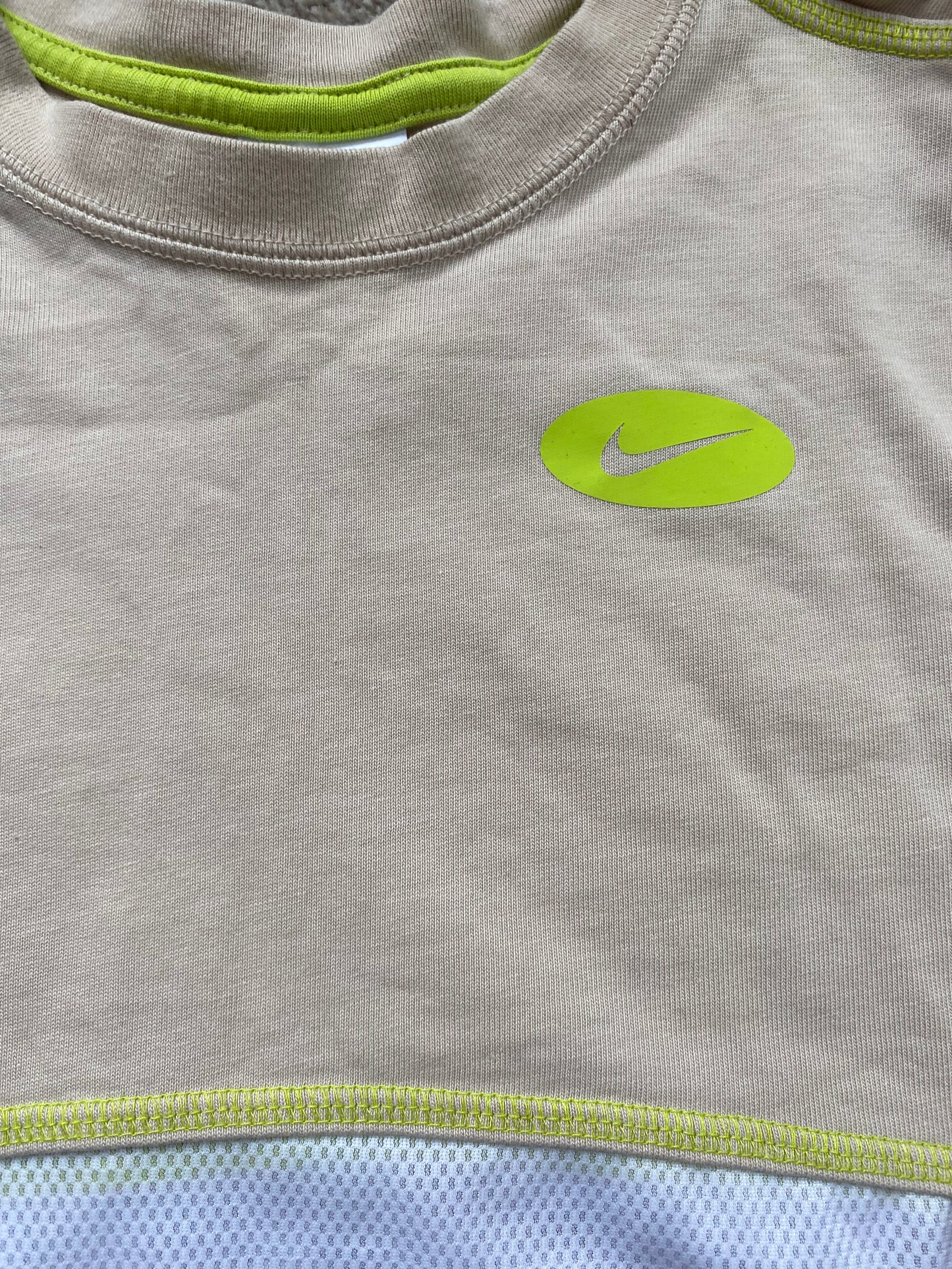 NIKE Girls Beige and White Cropped Sweatshirt Age 8-10