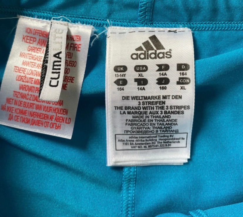 ADIDAS Girls Tennis Skort and Vest Set Blue White Age 13-14