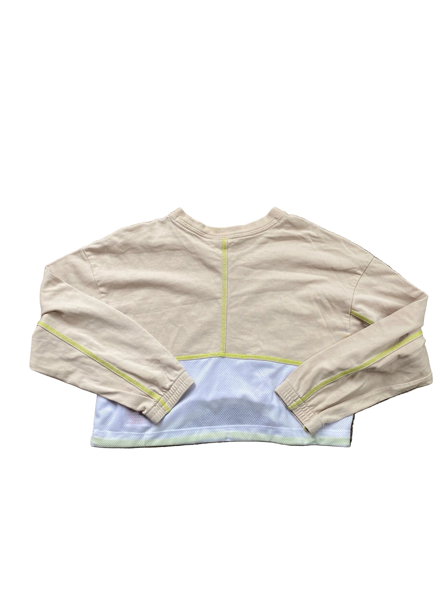 NIKE Girls Beige and White Cropped Sweatshirt Age 8-10