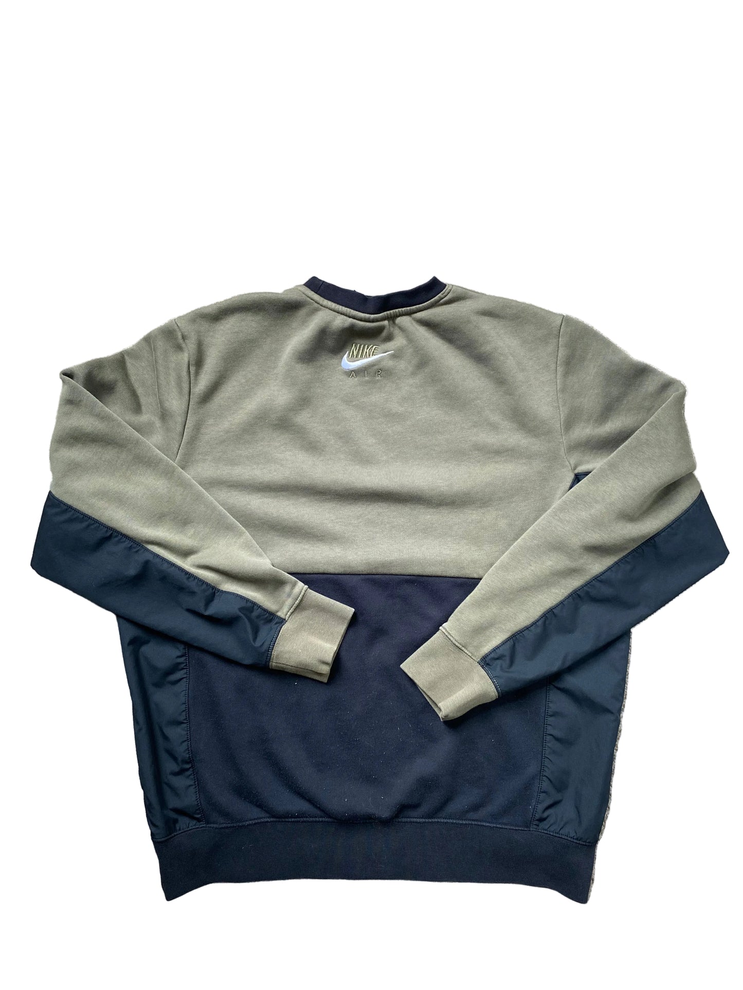 NIKE AIR Mens Khaki Green and Black Sweatshirt Medium