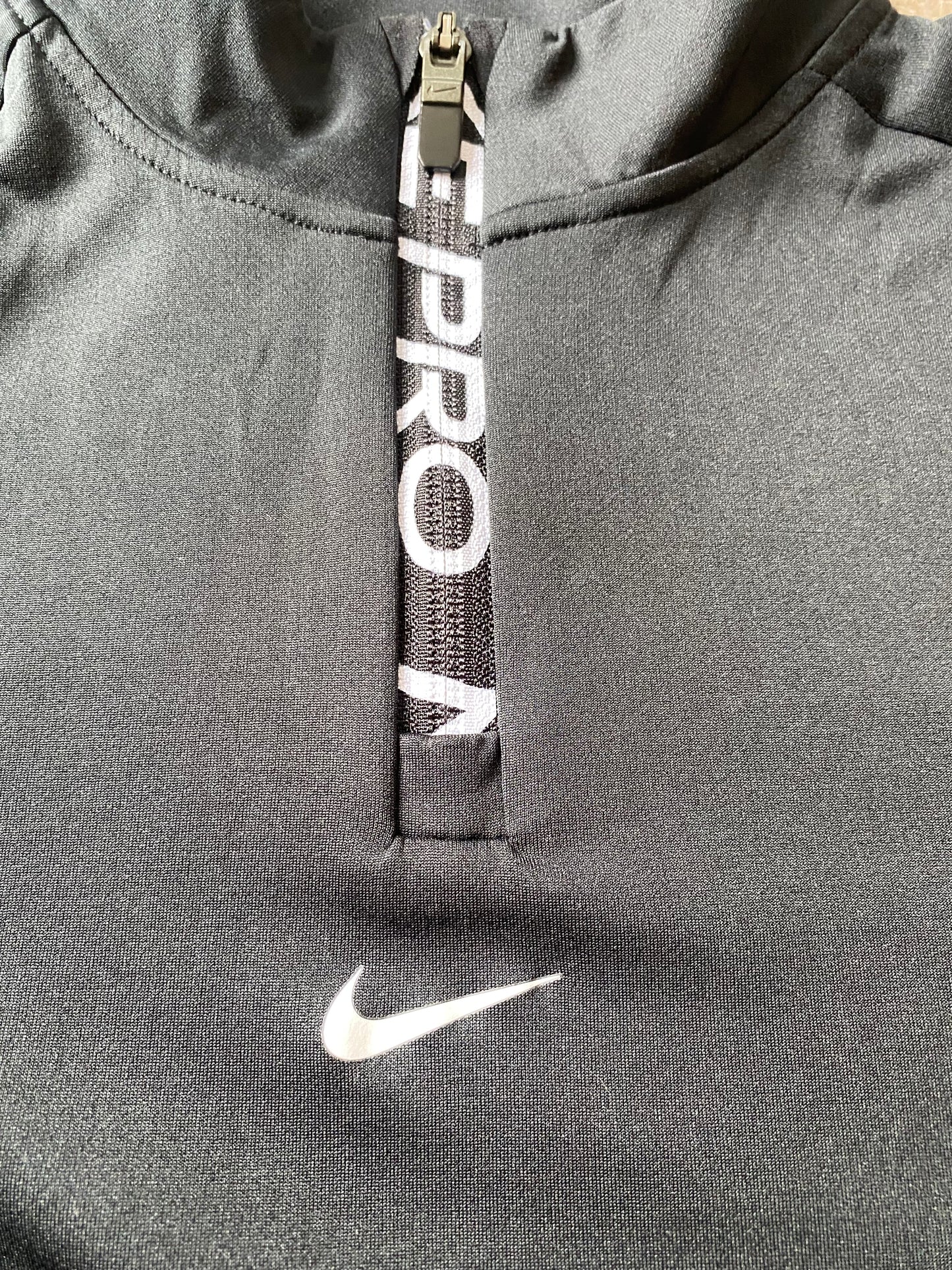 NIKE PRO Dri Fit Black 1/4 Zip Girls Long Sleeved Top Age 12-13