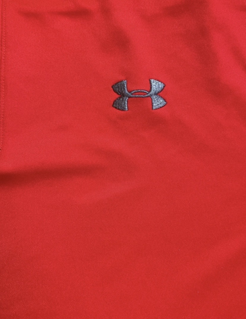 UNDER ARMOUR Mens Loose Fit Golf Polo Shirt Light Red Size Small