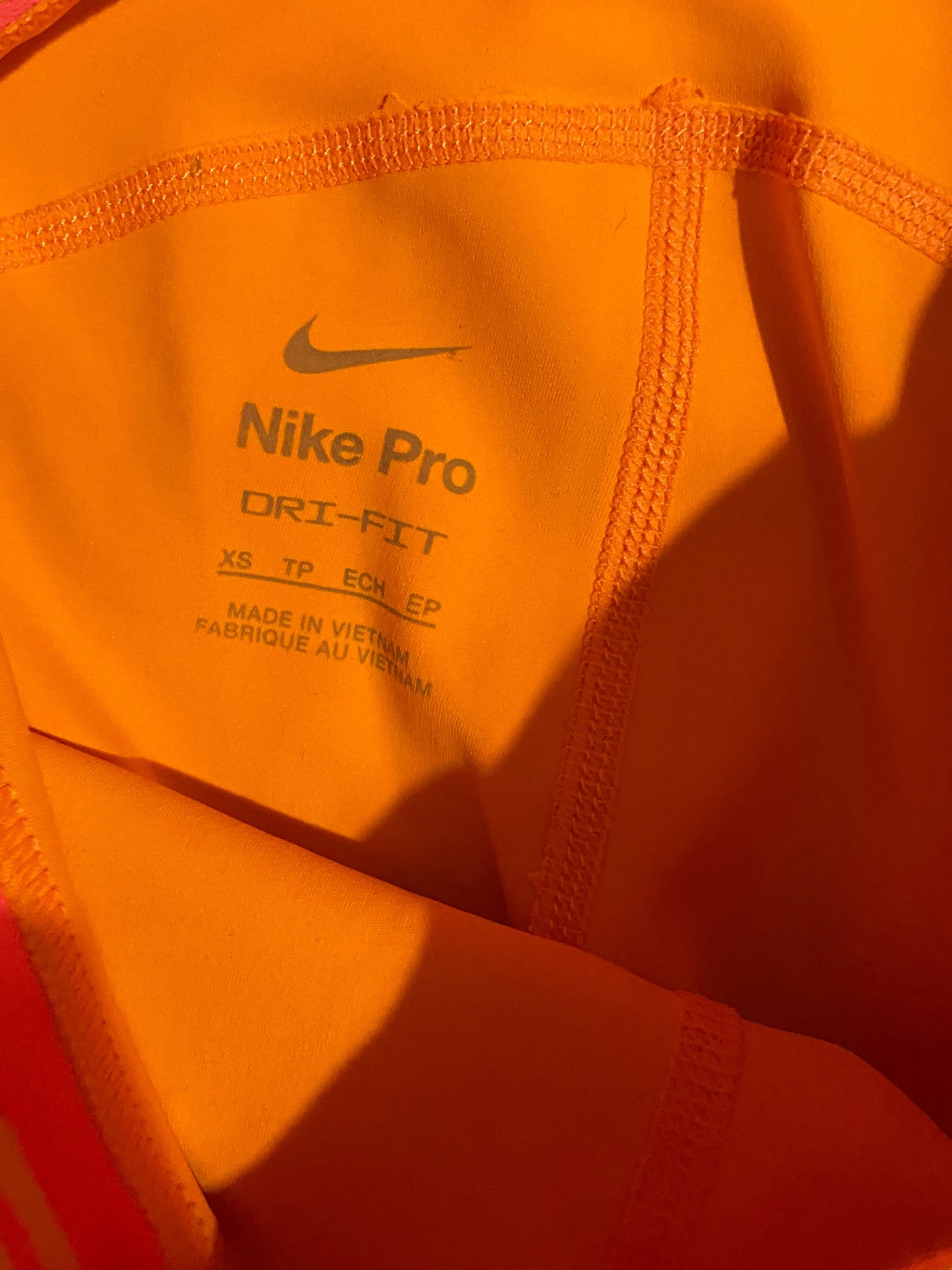 NIKE PRO Dri Fit Women’s Orange Leggings Size 4-6