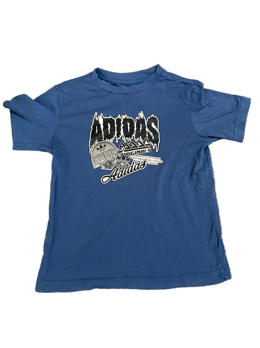 ADIDAS Blue Boys Print T-shirt Age 5-6
