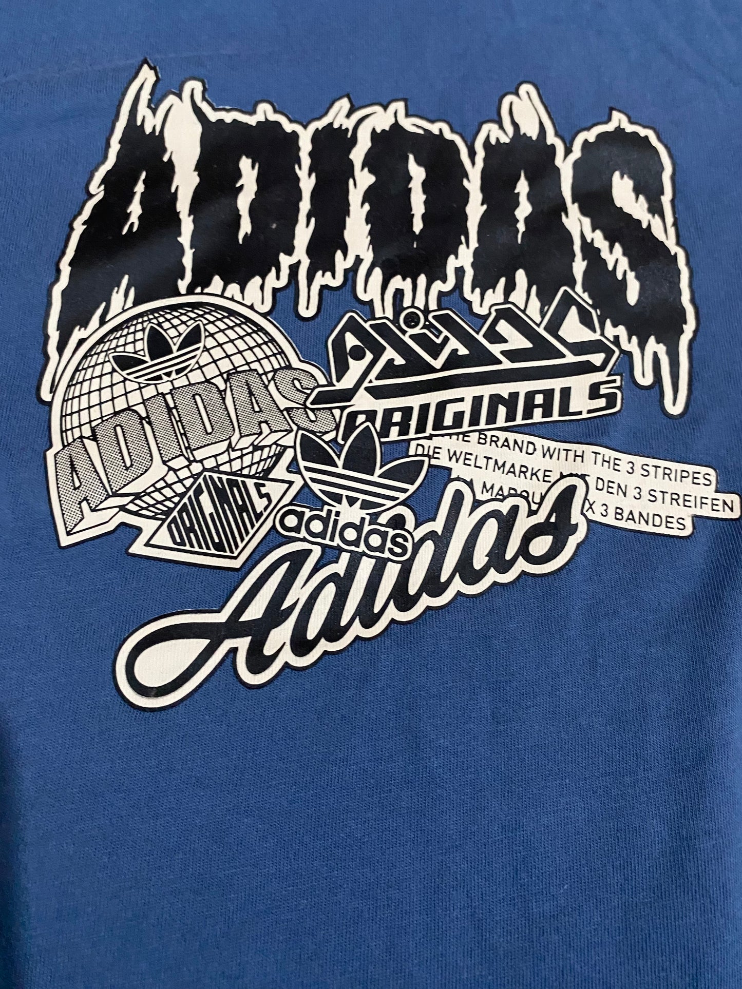 ADIDAS Blue Boys Print T-shirt Age 5-6