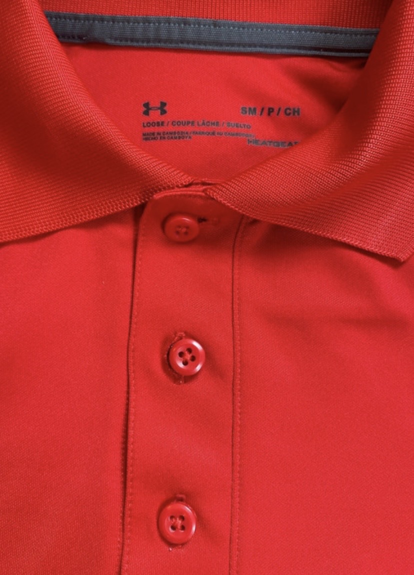 UNDER ARMOUR Mens Loose Fit Golf Polo Shirt Light Red Size Small