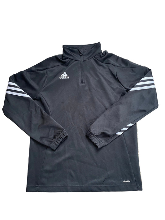 ADIDAS Boys 1/4 Zipped Sweatshirt Black Age 12-13