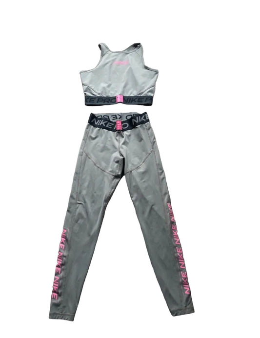 NIKE Pro Women’s Leggings and Top Set Grey Size 12-14