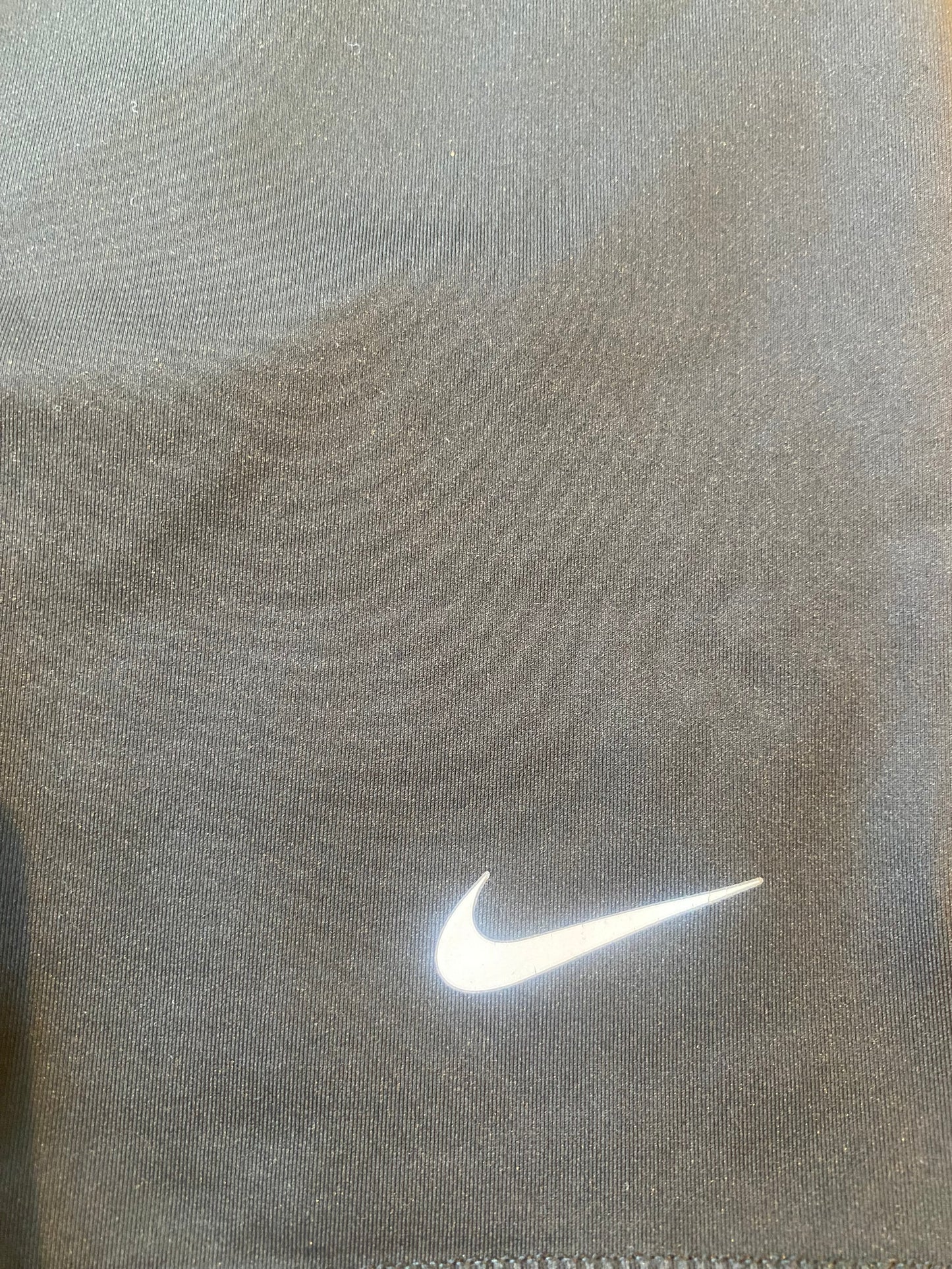 NIKE PRO Dri Fit Girls Black Shorts with Green Waistband Age 12-13