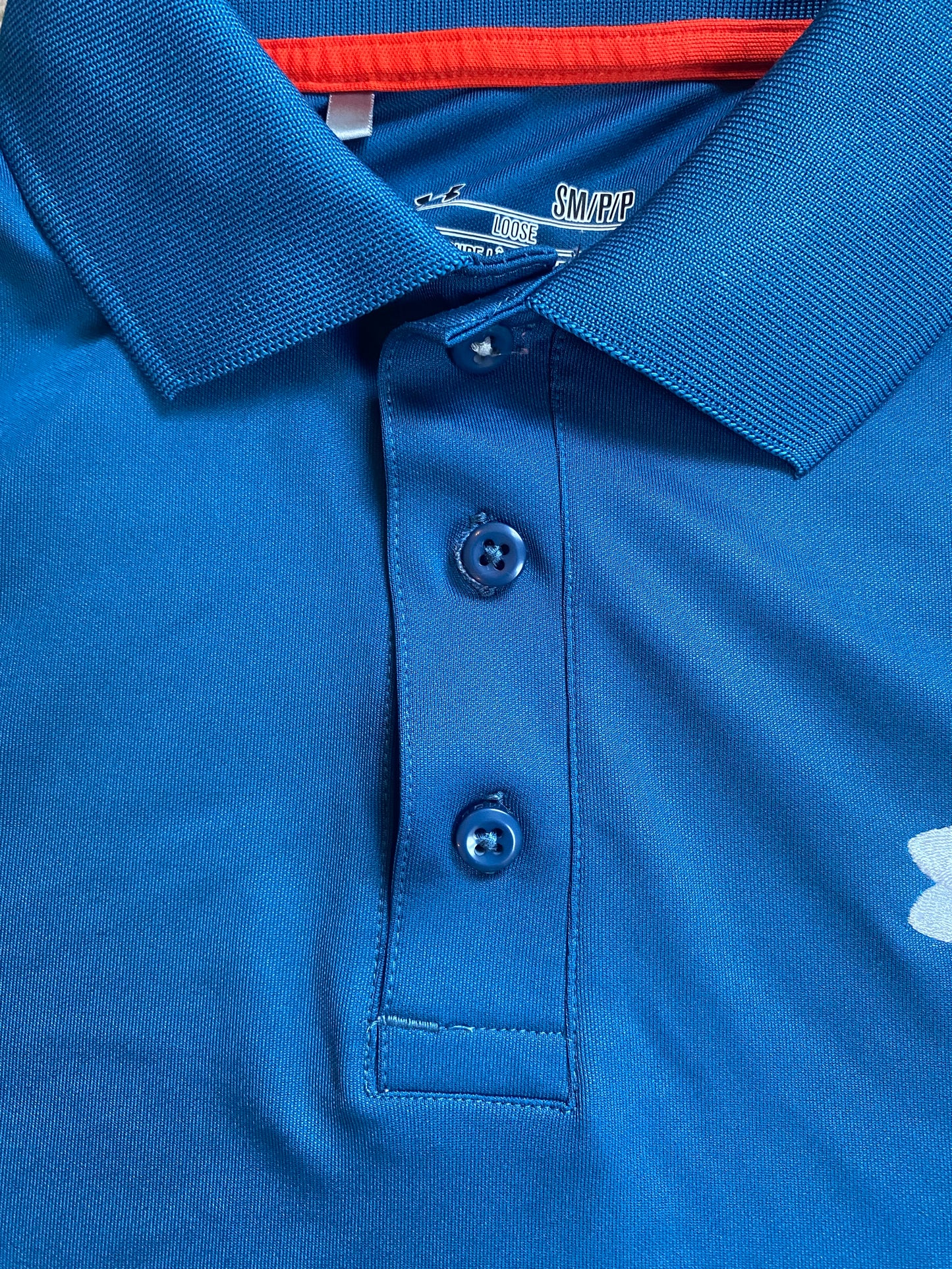 UNDER ARMOUR Mens Loose Fit Golf Polo Shirt Blue Size Small
