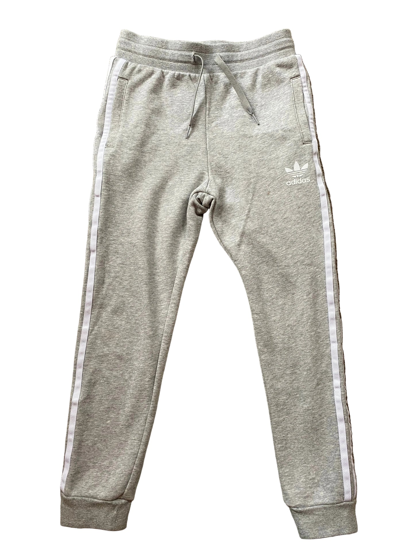 ADIDAS Girls Grey Tracksuit Bottoms Age 9-10