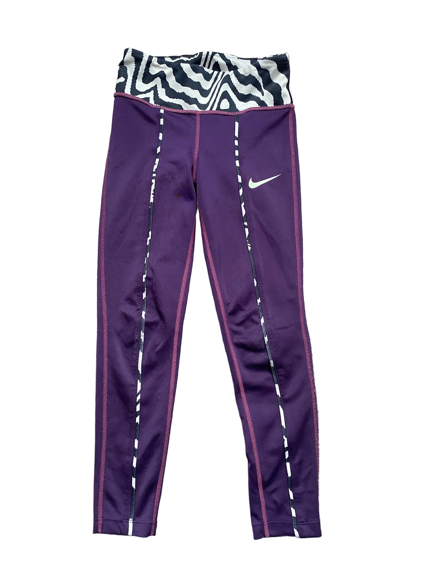 NIKE Dri Fit Girls Purple Leggings Age 7-8