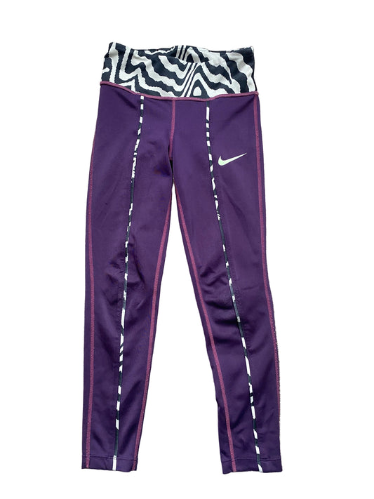 NIKE Dri Fit Girls Purple Leggings Age 7-8