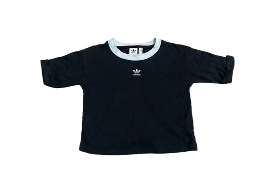 ADIDAS Women’s Black Cropped T-Shirt Size 6