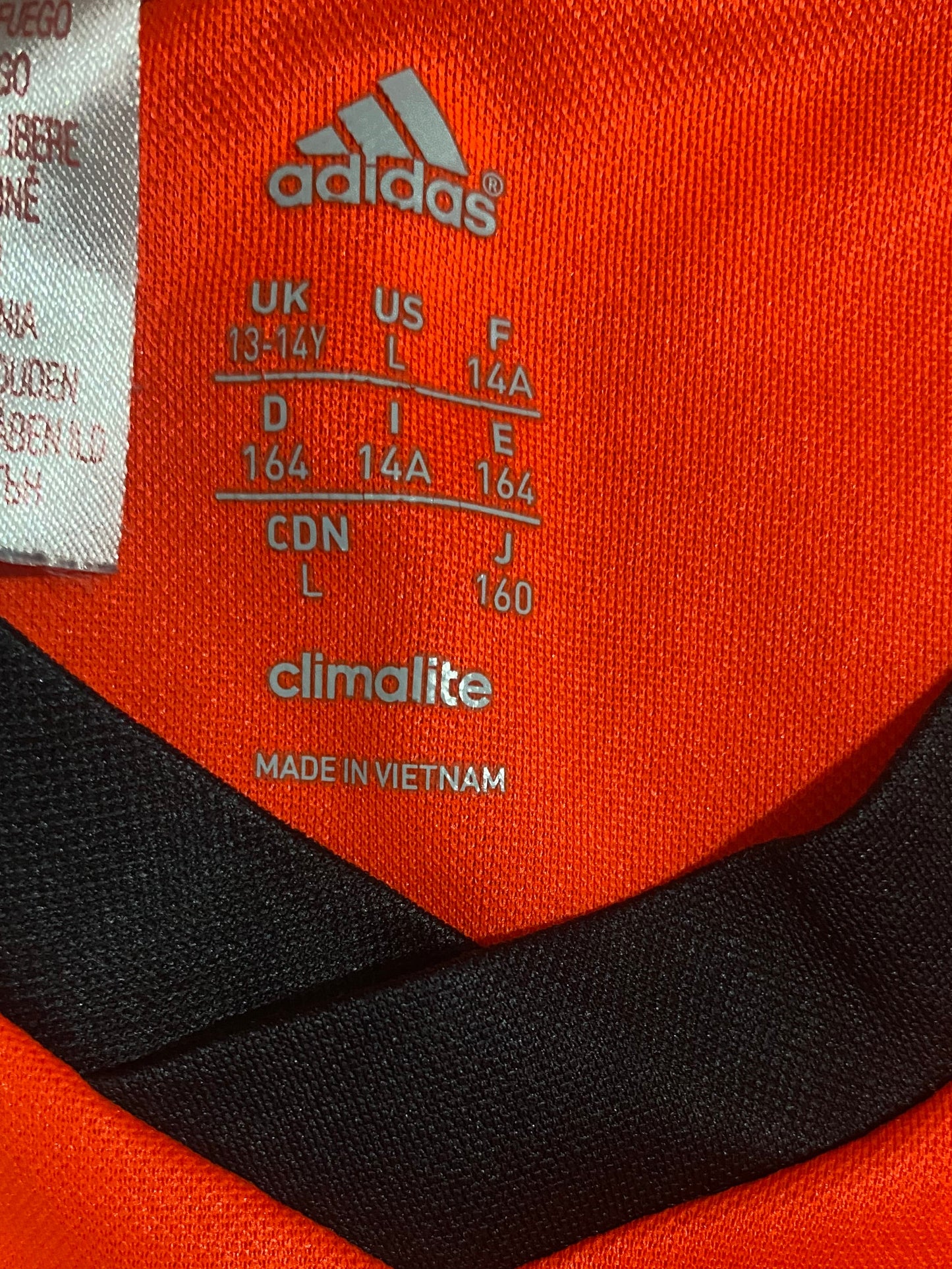 ADIDAS Boys Climalite Orange Training Top Age 13-14