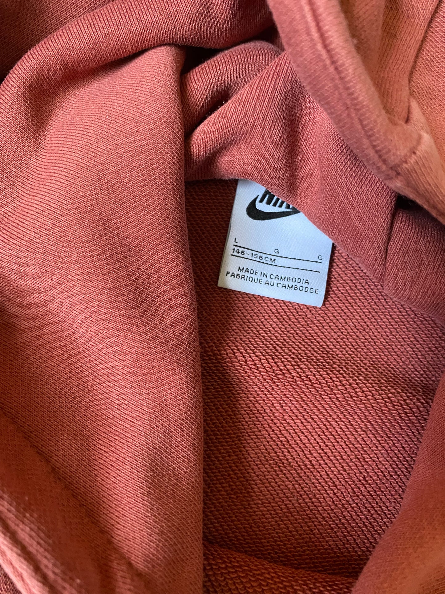 NIKE Girls Coral Hoodie Age 12-13