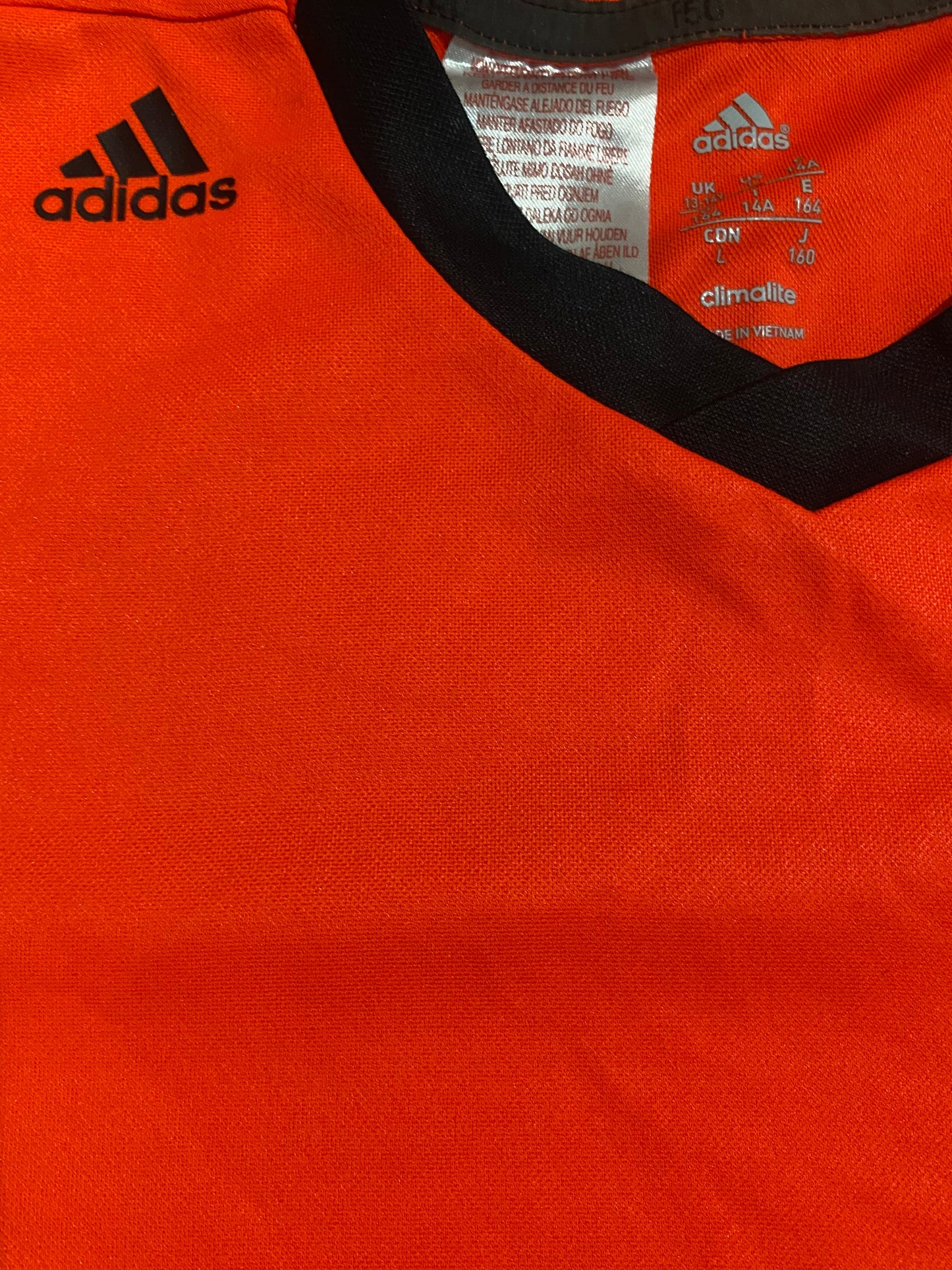 ADIDAS Boys Climalite Orange Training Top Age 13-14