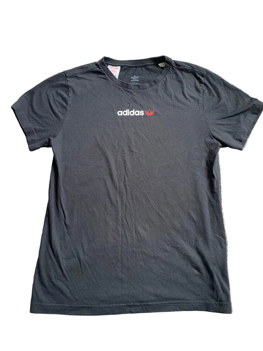 ADIDAS Boys Print Black T-Shirt Age 13-14