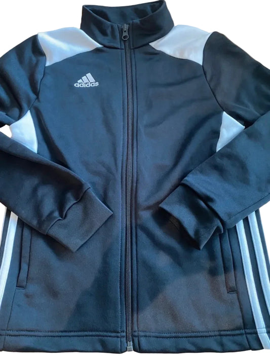 ADIDAS Boys Black Zip Up Jacket Age 9-10