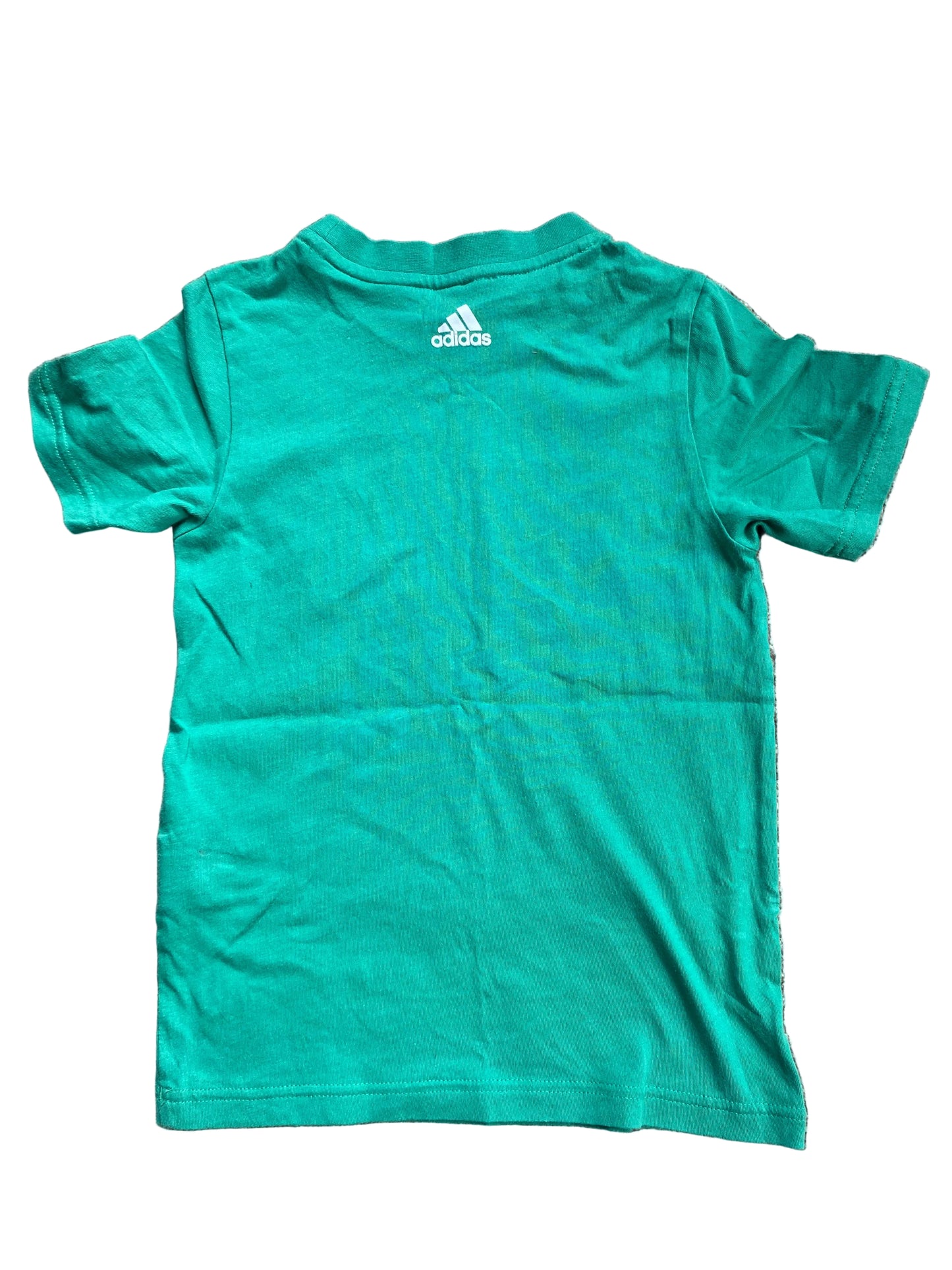 ADIDAS Boys Green T-shirt Age 6-7